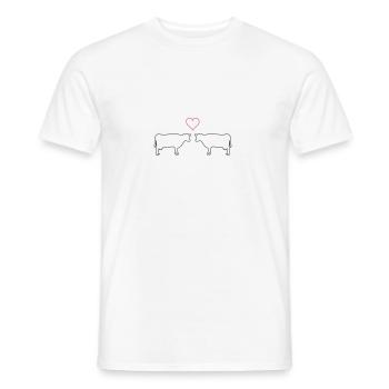 amour de vache - T-shirt homme - blanc - Devant - AI Model Male 178 dark (178cm)