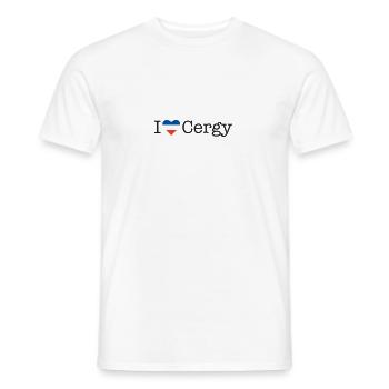 I love Cergy - Männer T-Shirt - Weiß - Vorne - AI Model Male 178 dark (178cm)