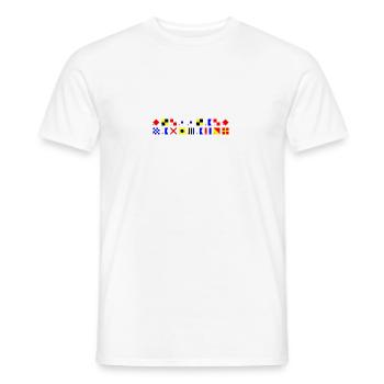 Flusslauf Navigator im Flaggenalphabet - Männer T-Shirt - Weiß - Vorne - AI Model Male 178 dark (178cm)