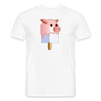 Popsicles pig's face - Men's T-Shirt - white - Front - AI Model Male 178 dark (178cm)