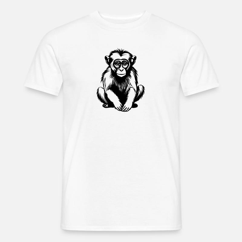 Affe Affen Affengesicht Dschungel - Männer T-Shirt - Weiß