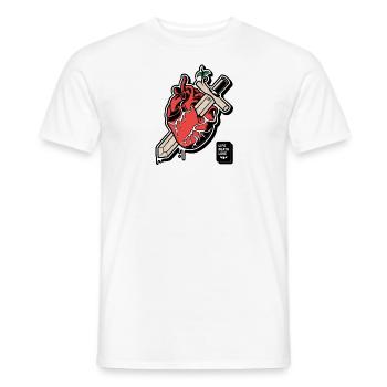 Life Death Love & Freedom - Men's T-Shirt - white - Front - AI Model Male 178 dark (178cm)