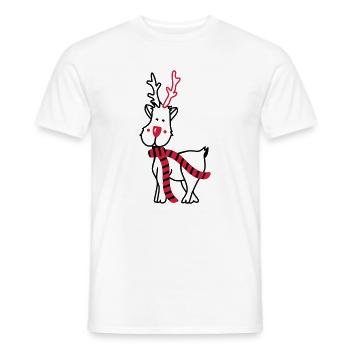 Rentier mit Schal - Männer T-Shirt - Weiß - Vorne - AI Model Male 178 dark (178cm)