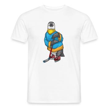 Pinguin Eishockey Eishockeyschläger - Männer T-Shirt - Weiß - Vorne - AI Model Male 178 dark (178cm)