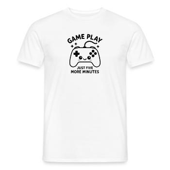 Temps de jeu : cinq minutes restantes - T-shirt homme - blanc - Devant - AI Model Male 178 dark (178cm)
