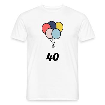 40. 40 YEARS. 40th ANNIVERSARY. 40 YEARS ANNIVERSARY. - Men's T-Shirt - white - Front - AI Model Male 178 dark (178cm)