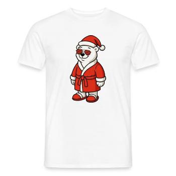 Winter Bear in Santa Outfit - Men's T-Shirt - white - Front - AI Model Male 178 dark (178cm)