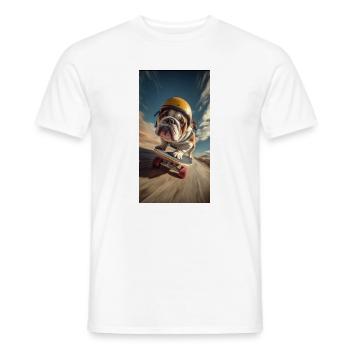 Bulldog Skateboard Tempo - T-shirt homme - blanc - Devant - AI Model Male 178 dark (178cm)