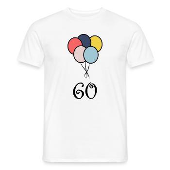 60. 60 ANS. 60e ANNIVERSAIRE. ANNIVERSAIRE 60 ANS. - T-shirt homme - blanc - Devant - AI Model Male 178 dark (178cm)