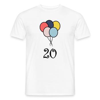 20. 20th ANNIVERSARY. 20 YEARS ANNIVERSARY. 20 YEARS. - Men's T-Shirt - white - Front - AI Model Male 178 dark (178cm)