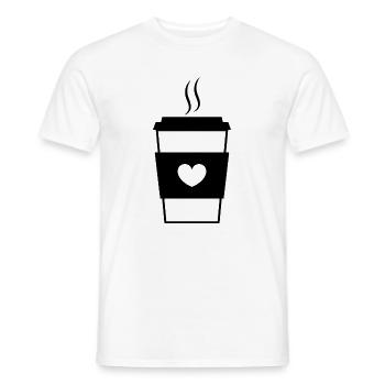 Coffee cup - Men's T-Shirt - white - Front - AI Model Male 178 dark (178cm)