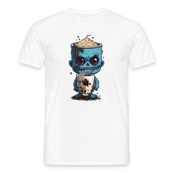 Coffee Monster - Caffeine Zombie - Morning Grouch - Men's T-Shirt - white - Front - AI Model Male 178 dark (178cm)