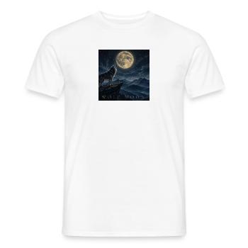 Wolf Mond - Männer T-Shirt - Weiß - Vorne - AI Model Male 178 dark (178cm)