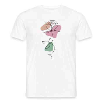 Lineart Rose Pastel - Men's T-Shirt - white - Front - AI Model Male 178 dark (178cm)