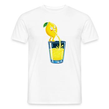 Zitronenheld Spritziges Glasbild - Männer T-Shirt - Weiß - Vorne - AI Model Male 178 dark (178cm)