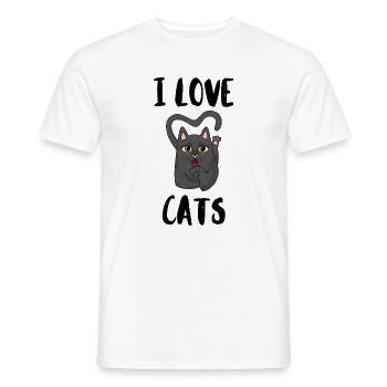 Ich liebe Katzen - Männer T-Shirt - Weiß - Vorne - AI Model Male 178 dark (178cm)
