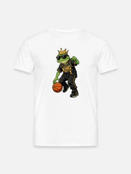 King Frog Hoops Legende - Männer T-Shirt - Weiß