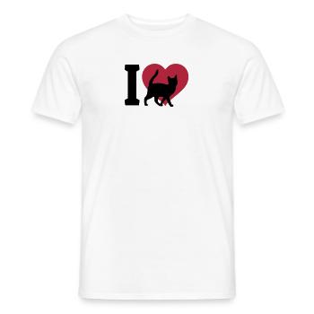 I love cats - Männer T-Shirt - Weiß - Vorne - AI Model Male 178 dark (178cm)
