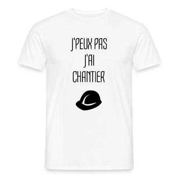 Chantier Construction Maçon Ciment Construire - T-shirt homme - blanc - Devant - AI Model Male 178 dark (178cm)