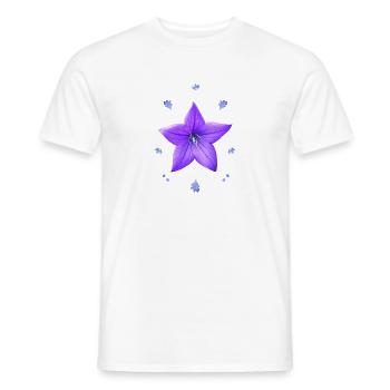 Bellflower Purple Floral Pattern Blue Flower - Men's T-Shirt - white - Front - AI Model Male 178 dark (178cm)