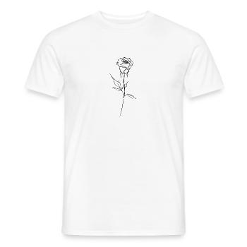 Rose "schwarz" - Männer T-Shirt - Weiß - Vorne - AI Model Male 178 dark (178cm)