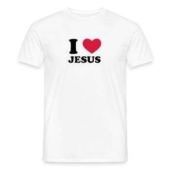 I love Jesus - Männer T-Shirt - Weiß - Vorne - AI Model Male 178 dark (178cm)