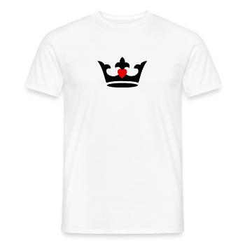 Krone - Herz - Männer T-Shirt - Weiß - Vorne - AI Model Male 178 dark (178cm)