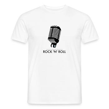 Old School Mic - Rock 'n' Roll - T-shirt homme - blanc - Devant - AI Model Male 178 dark (178cm)