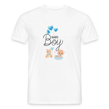 Team boy Gender Reveal Party Shirts - T-shirt homme - blanc - Devant - AI Model Male 178 dark (178cm)