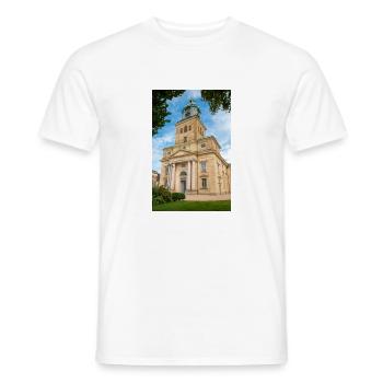 Cathédrale de Göteborg, ville de Göteborg, Suède - T-shirt homme - blanc - Devant - AI Model Male 178 dark (178cm)