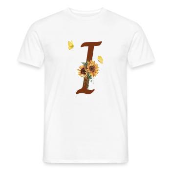 Buchstabe i Sonnenblume Schmetterling - Männer T-Shirt - Weiß - Vorne - AI Model Male 178 dark (178cm)