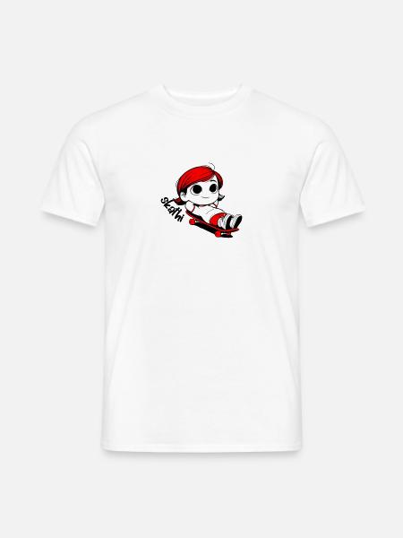 Kathi relaxes on a skateboard. - Men's T-Shirt - white