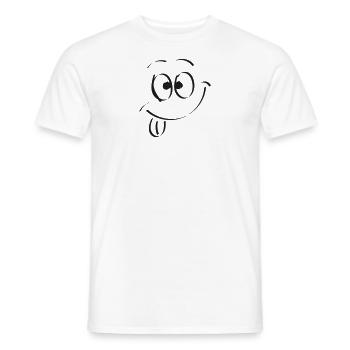 Funny Face Humor - Men's T-Shirt - white - Front - AI Model Male 178 dark (178cm)