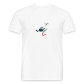 Bande dessinée mer du Nord Hambourg polygone mouette oiseau côte - T-shirt homme - blanc - Devant - AI Model Male 178 dark (178cm)