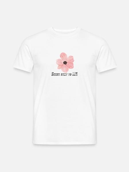 Shine Next to Me - Elegant Floral Watercolor Tee - Männer T-Shirt - Weiß