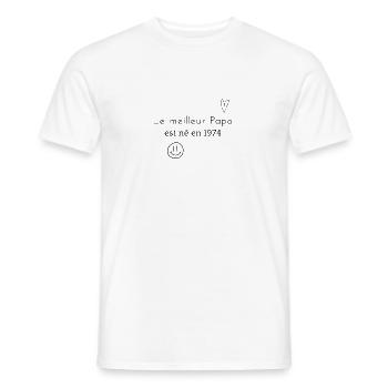 meilleur papa 1974 - T-shirt homme - blanc - Devant - AI Model Male 178 dark (178cm)