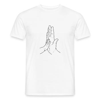 check main bébé et adulte - T-shirt homme - blanc - Devant - AI Model Male 178 dark (178cm)