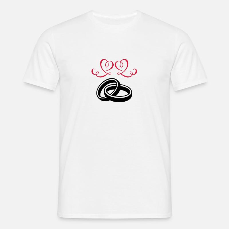 eheringe herzen 002 - Männer T-Shirt - Weiß