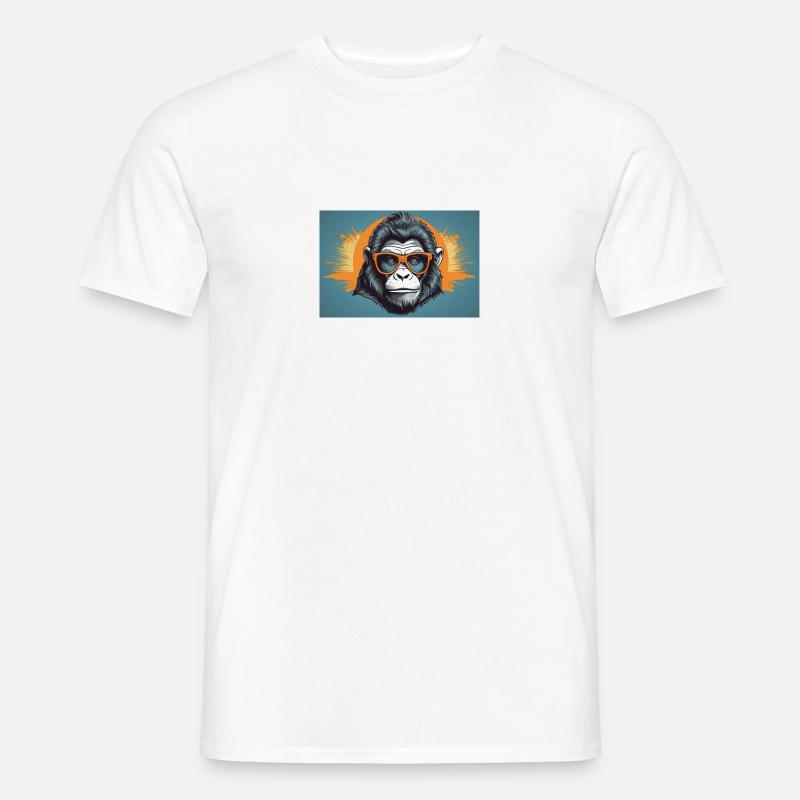 Gorillas mit Schutzbrille - Männer T-Shirt - Weiß