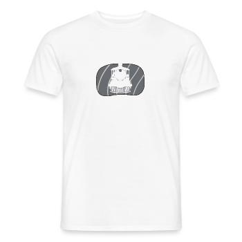 Railway Steam Locomotive Rails - Men's T-Shirt - white - Front - AI Model Male 178 dark (178cm)