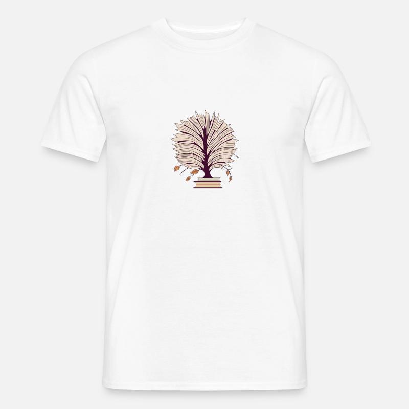 Bücherbaum 2 - Männer T-Shirt - Weiß