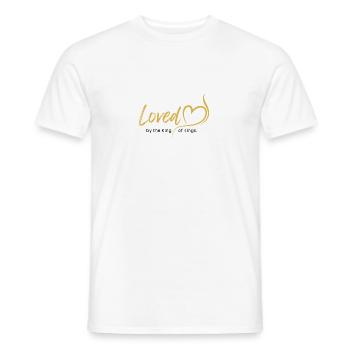 Loved by the King of Kings - Men's T-Shirt - white - Front - AI Model Male 178 dark (178cm)