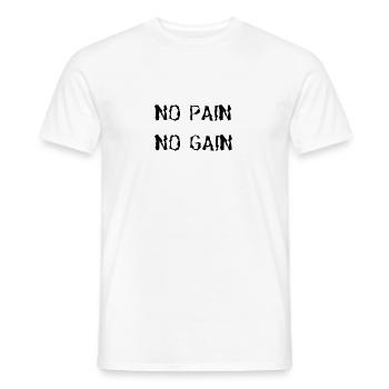 NO PAIN NO GAIN Gym Motivation Fitness Design - Männer T-Shirt - Weiß - Vorne - AI Model Male 178 dark (178cm)