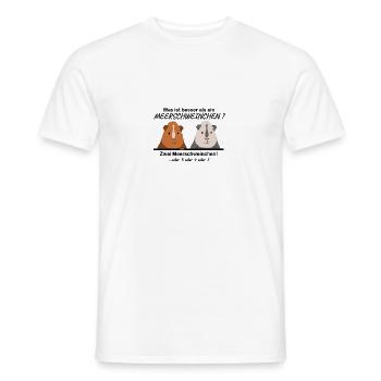 Was ist besser als ein Meerschweinchen - Geschenk - Männer T-Shirt - Weiß - Vorne - AI Model Male 178 dark (178cm)