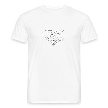 Pieds de bébé dans le cœur - T-shirt homme - blanc - Devant - AI Model Male 178 dark (178cm)