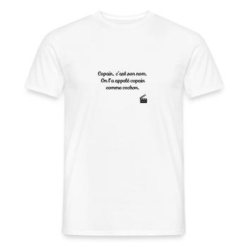 Copain comme cochon ! Les Bronzés font du ski - T-shirt homme - blanc - Devant - AI Model Male 178 dark (178cm)