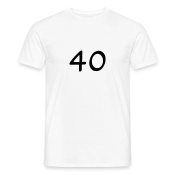40. 40 YEARS. 40th ANNIVERSARY. 40TH ANNIVERSARY. - Men's T-Shirt - white - Front - AI Model Male 178 dark (178cm)