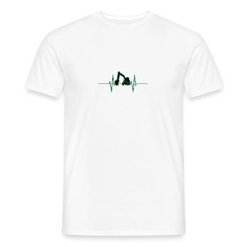 Herzschlag mit Bagger - Männer T-Shirt - Weiß - Vorne - AI Model Male 178 dark (178cm)