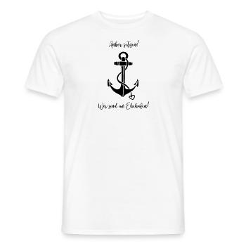 Anker setzen! Wir sind im Ehehafen! - Männer T-Shirt - Weiß - Vorne - AI Model Male 178 dark (178cm)