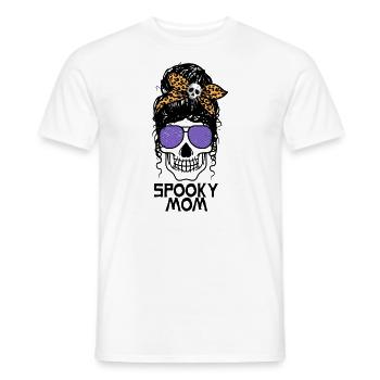 Spooky Mom - Messy Bun - Men's T-Shirt - white - Front - AI Model Male 178 dark (178cm)